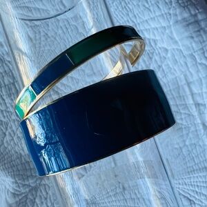J. Crew Blue and Green Enamel Bracelets